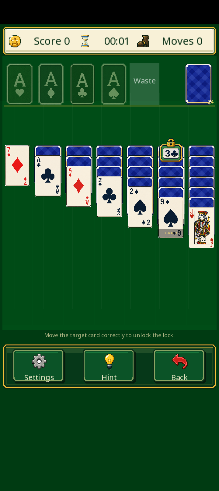 Rune Lock Solitaire gameplay screen
